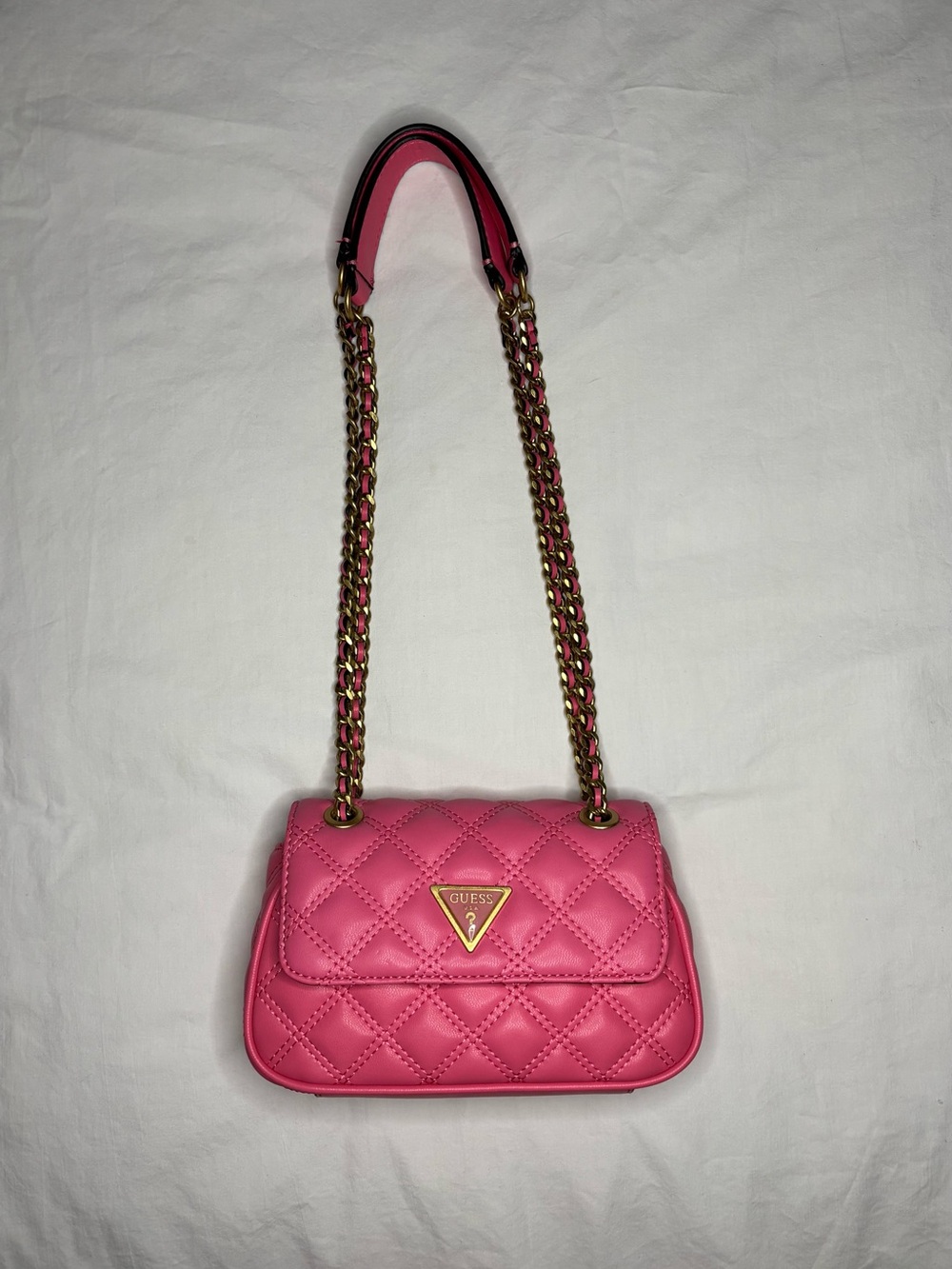 Guess Handbag Giully Mini Bag Watermelon Pink Convertible Cross Body Flap